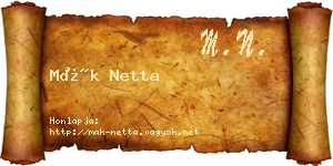 Mák Netta névjegykártya